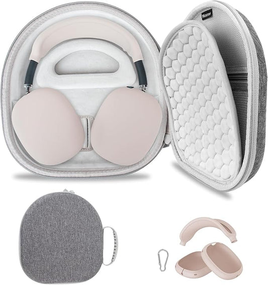 AirPod Max Case with Sleep-Mode Charging Function, Protective Travel Bag for Apple Over-Ear Headphones (Gray)