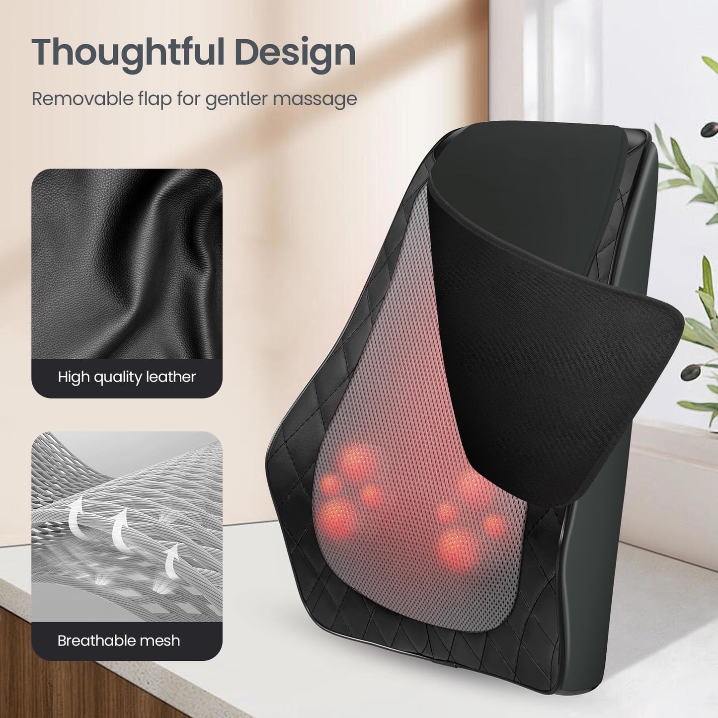 CuPiLo Back and Neck Massager, FSA Eligible HSA Store Massager for Pain Relief Deep Tissue, Heated Massage with Vibration, Massage Pillow for Neck, Back, Shoulder, Leg, Gifts for Men Women