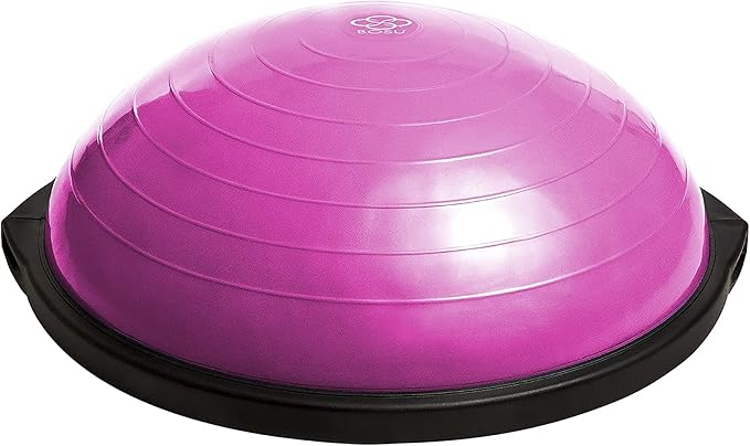 Bosu Balance Ball Exercise Trainer, Home Gym Equipment w/ Guided Workouts & Pump, 26", Blue - Inflatable Fitness Platform for Strength Training, Standing, Balancing, and Core Workout
