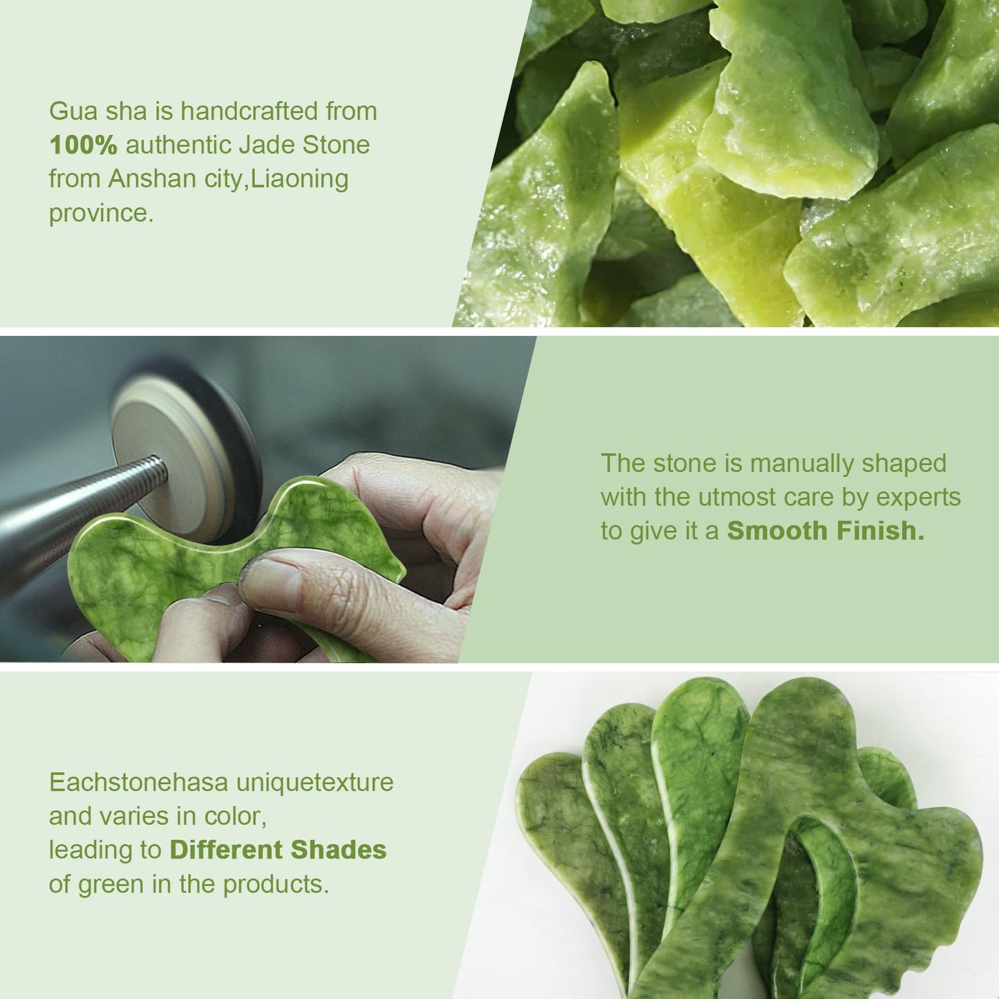 airogym 6-in-1 Jade Body Gua Sha Body Tools - Lymphatic Drainage Tool, Body Sculpting Tool & Acupressure Tool - Body Guasha, Trigger Point Massage Tool for Fascia Massage and Cellulite