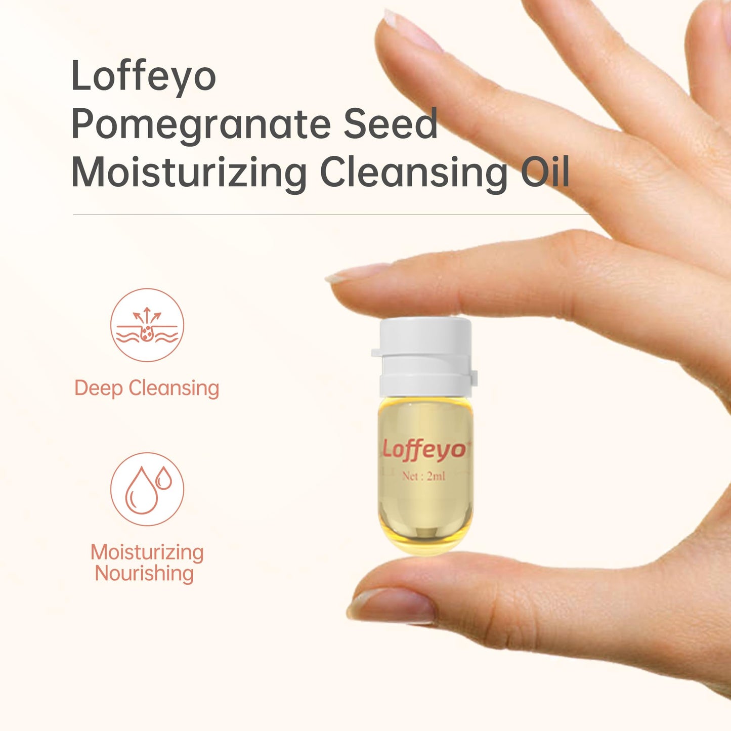 Loffeyo 20PCS Travel Cleansing Oil Makeup Remover, Individually Mini Size Packaged Units, Moisturizing Pomegranate Seed, Travel Essential