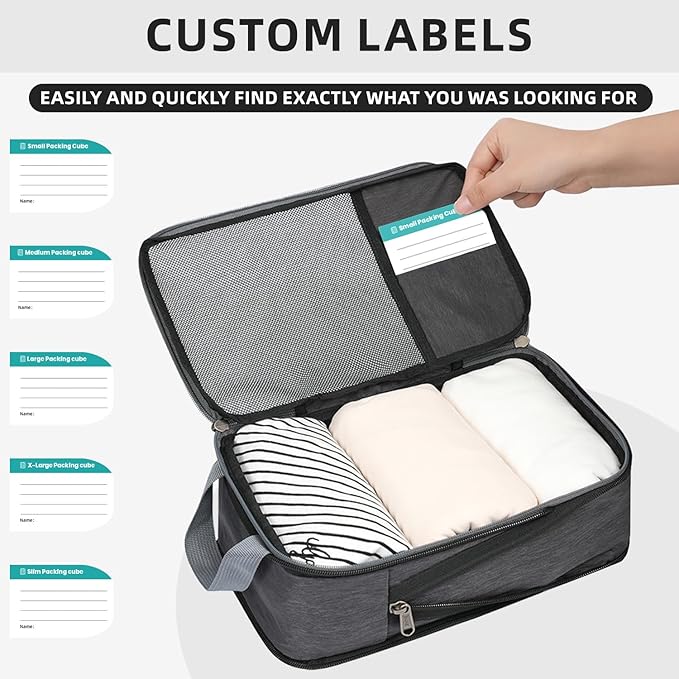 BAGAIL 6 Set/4 Set Lightweight Compression Packing Cubes for Travel, Anti-Tearing Expandable Organizer Bags for Suitcase