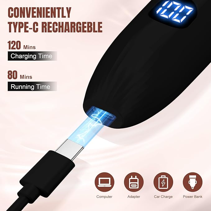 Karrte 2-in-1 Men Electric Shaver Dual Head Bikini Trimmer, Razors for Shaving Pubic Hair, Wet and Dry Cordless Painless Hair Removal for Private Area Black