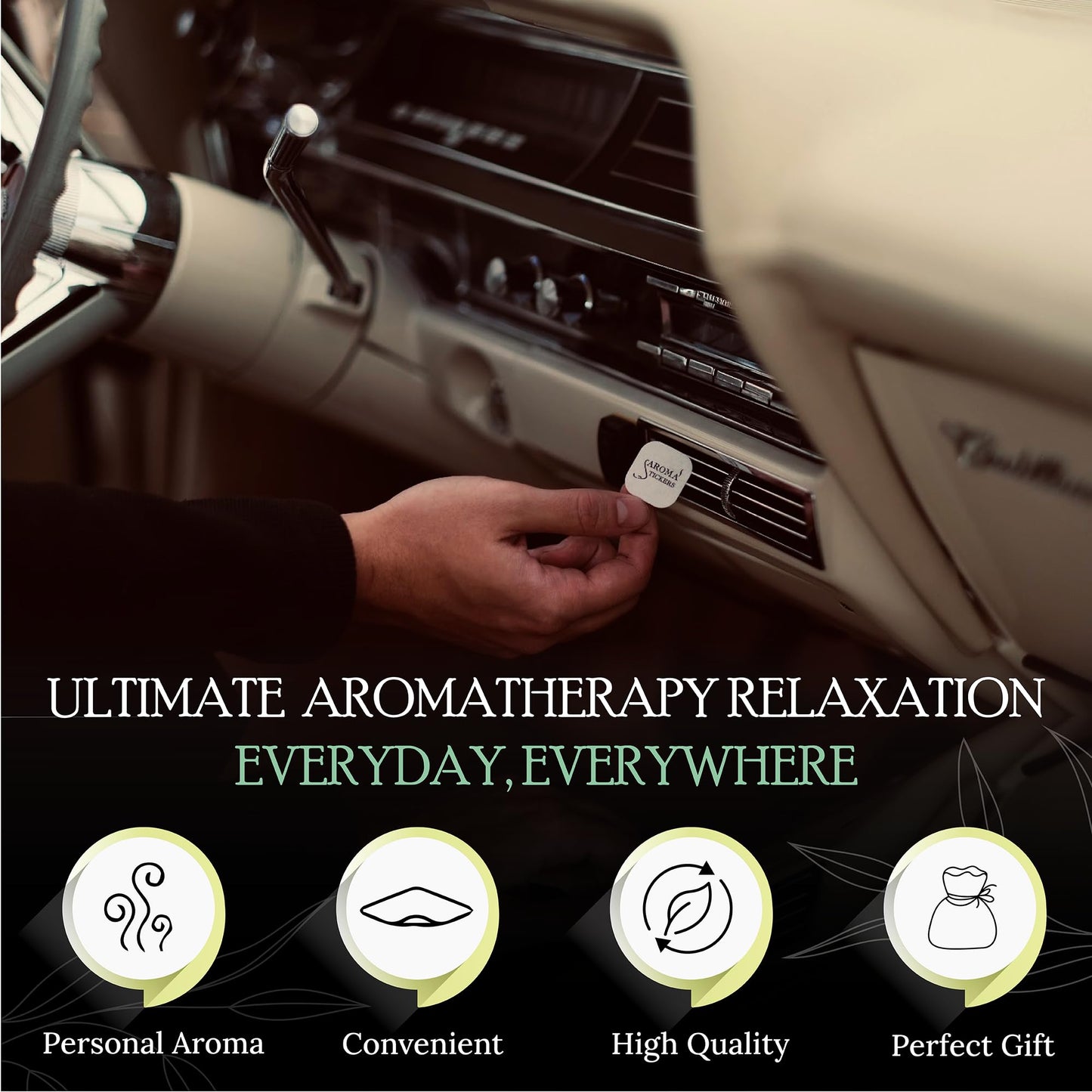 AROMA STICKERS® Original Blend Edition All in One - 100% Natural Essential Oil Scented - Aromatherapy Sticker Diffuser for Relaxation & Energy Boost (Pack of 5, 12 Stickers/Pack, 60 Stickers Total)