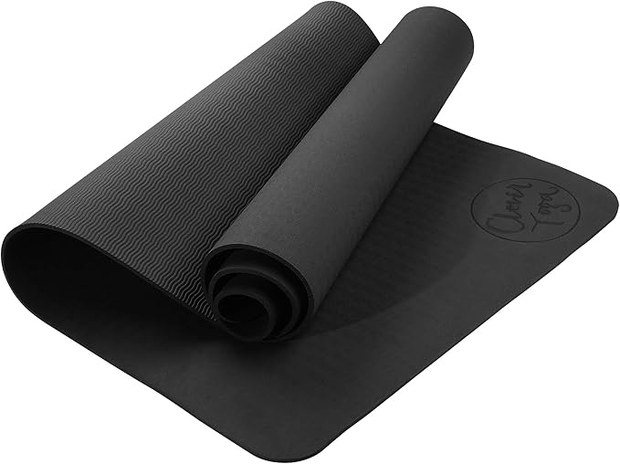 Clever Yoga Better Grip Thick Yoga Mat - Beginner Exercise Yoga Mat with Non-Slip Surface for Home Gym, Earth-Friendly & Recyclable Pilates and Workout Pad Women & Men, 1/4 Inch Thick