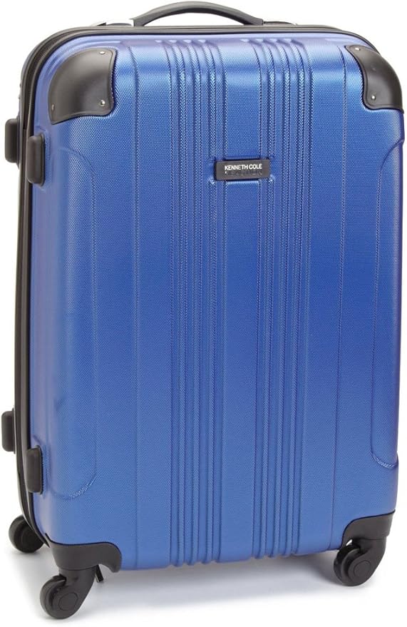 Kenneth Cole REACTION Out of Bounds Lightweight Hardshell 4-Wheel Spinner Luggage, Cobalt Blue, 24-Inch Checked