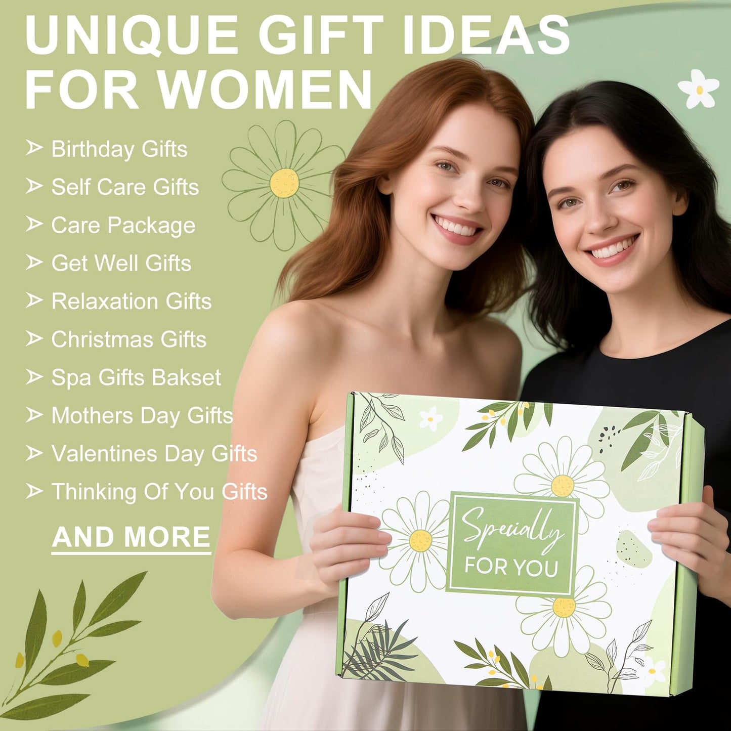 Birthday Gifts for Women, Self Care Gift Get Well Soon Gifts Basket for Women, Flower Relaxing Spa Gift Basket Bath Set,Unique Luxury Self Care Box Gift for Mom Her Wife Sister Girlfriend, Girl Friend