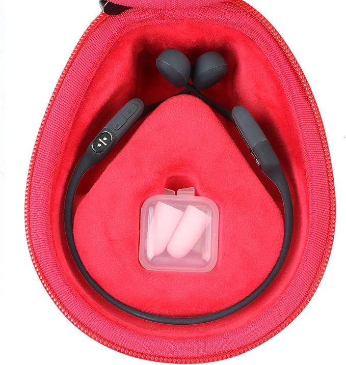 co2CREA Hard Case for SHOKZ New OpenRun Pro 2/1, OpenRun, OpenMove, OpenSwim Pro, OpenSwim, Compatible with All SHOKZ Open-Ear Bone Conduction Sport Headphones, Black Case + Inside Red