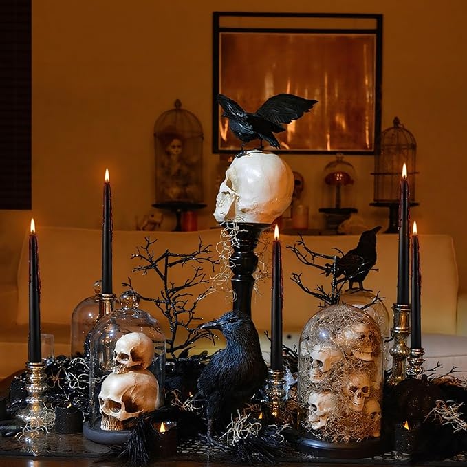 24 Pcs 10 Inch Vampire Blood Taper Candles Vampire Blood Candle, Ritual Spell Unscented Candle Halloween Spooky Decor for Haunted House, Gothic Theme Party.