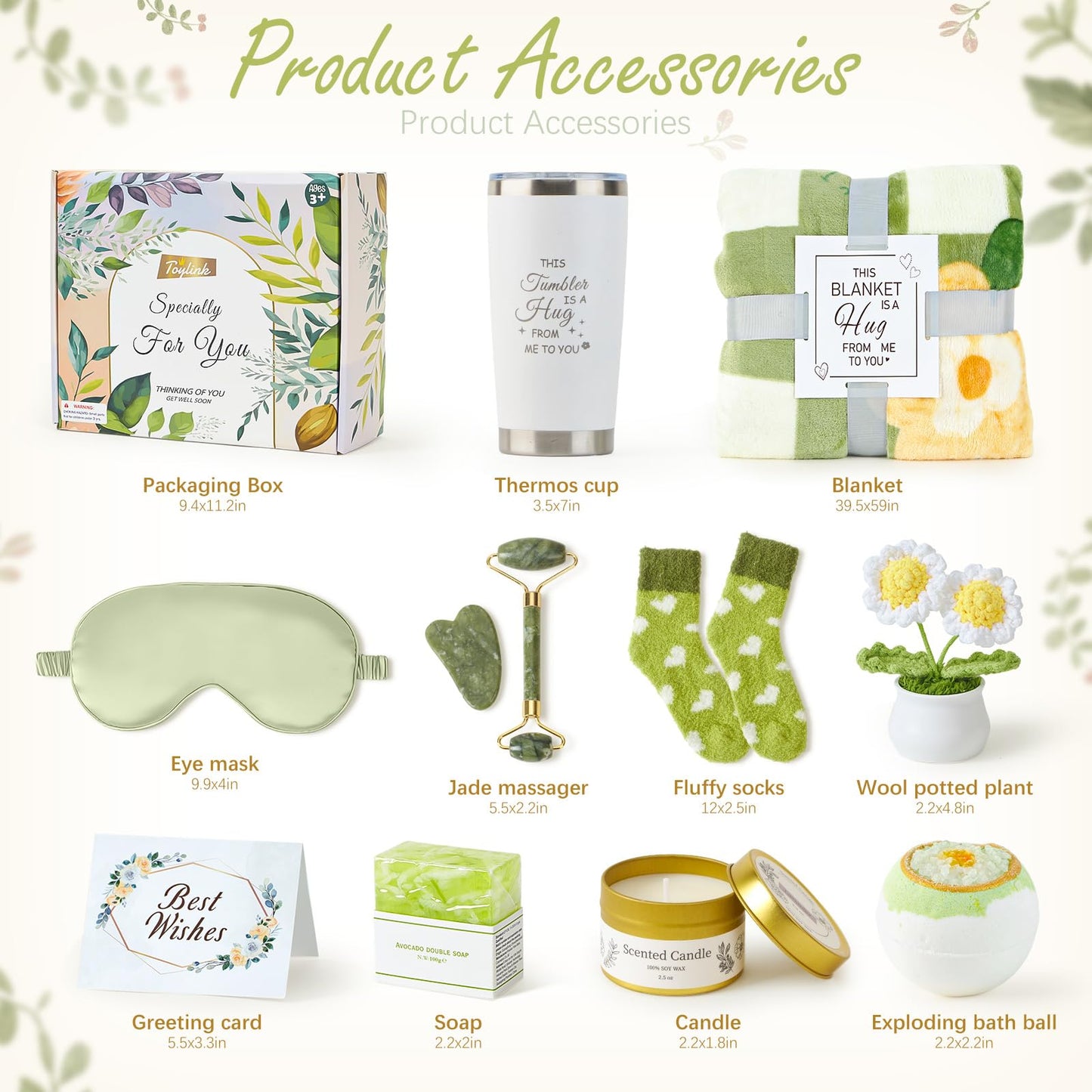 Toylink Get Well Soon Gift Basket for Women, Spa Self Care Gift Box with Plush Blanket, Sympathy Care Package for Women After Surgery, Birthday Think of You Gifts for Mom Her Sister Wife Feel Better