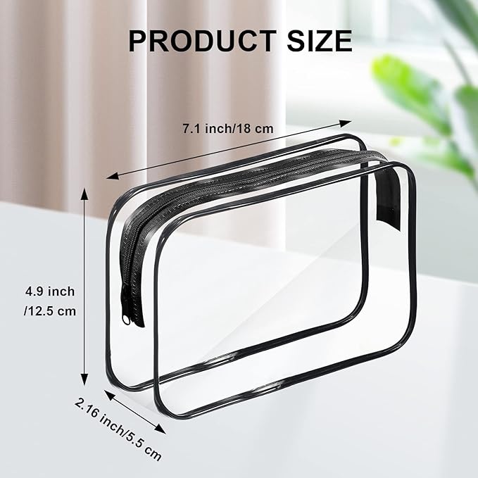 36PCS Clear Makeup Bags, Zippered Travel Toiletry Bag, PVC Plastic Travel Bags for Women Men, Travel Waterproof Portable Bag for Bathroom, TSA Approved