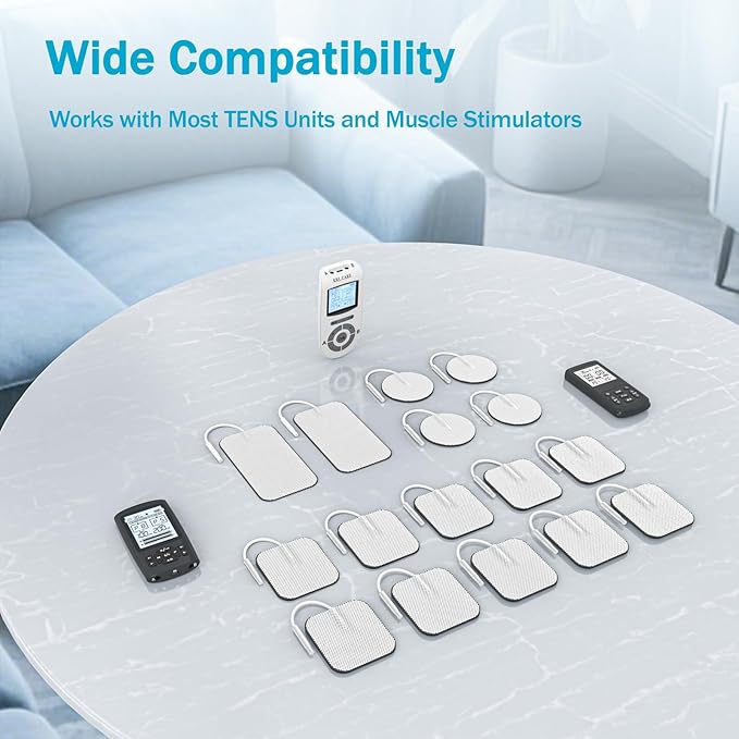 40PCS TENS Unit Replacement Pads, Electrode Pads with Self-Stick Performance and Non-Irritating, Compatible with TENS Use 2mm Pin Connector Such as AUVON TENS, TENS 7000, Etekcity, Nicwell Care Tens
