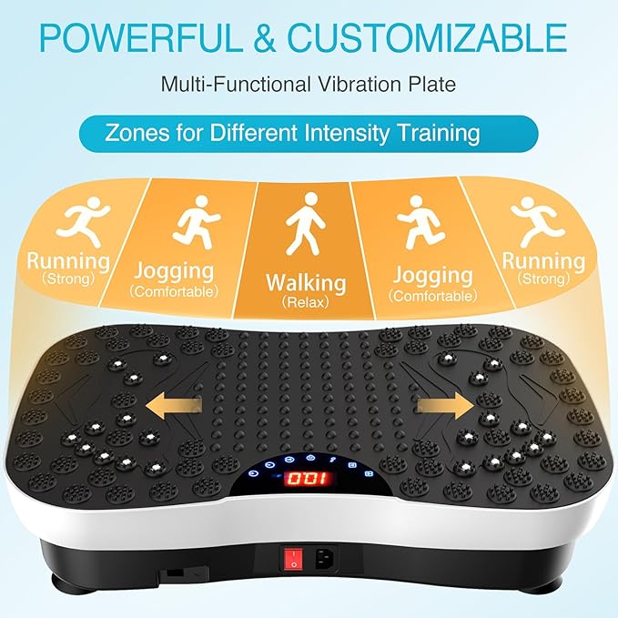 AXV Vibration Plate Exercise Machine Whole Body Workout Portable Mini Vibrate Fitness Platform Lymphatic Drainage Machine for Weight Loss Shaping Toning Wellness Home Gyms Workout (Mini)