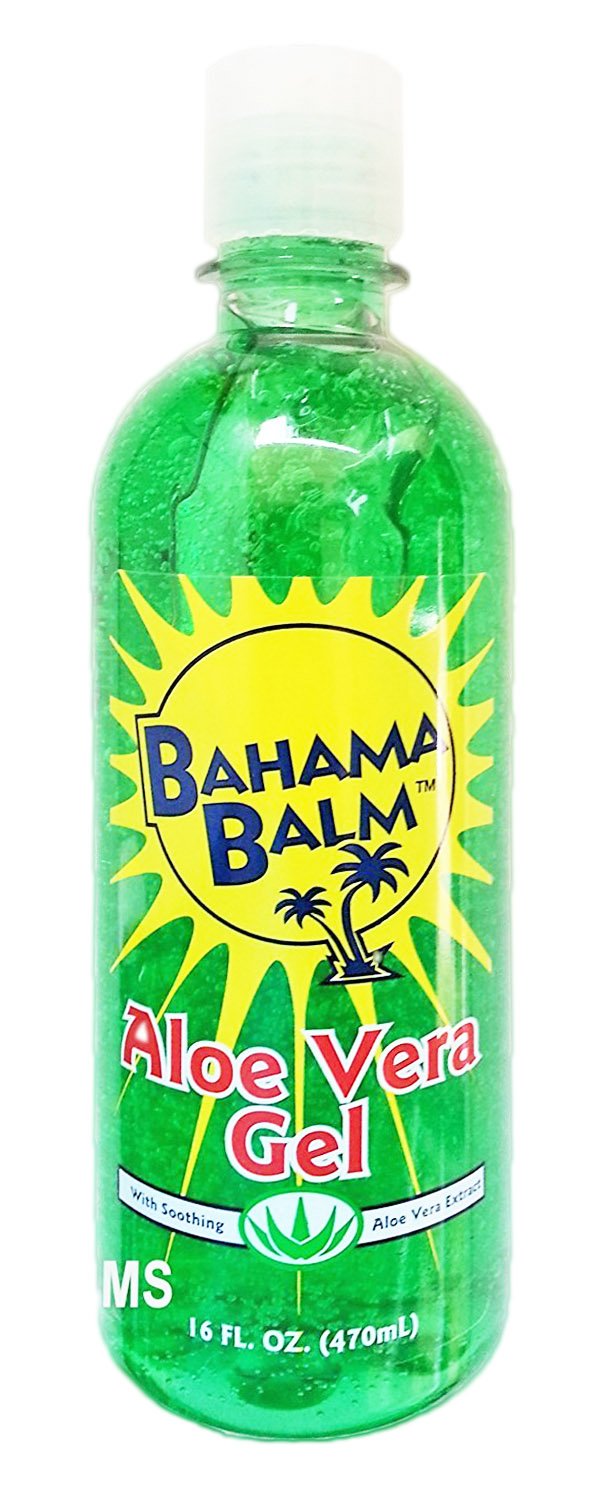 Set of 4 Bahama Balm 16oz Aloe Vera Gel After Sun Skin Care - Cools & Soothes - Helps Minimize Drying and Peeling Skin!