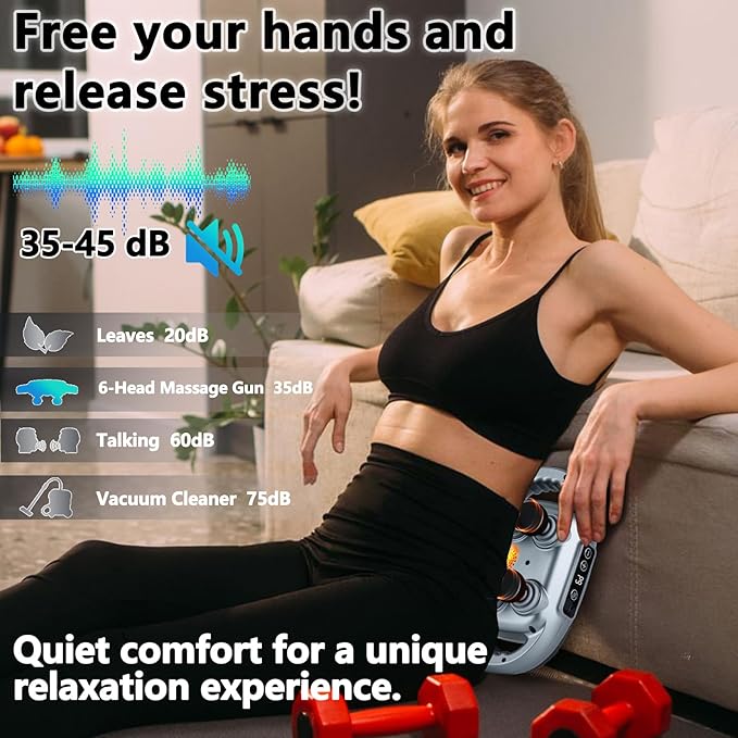 6 Head Massage Gun Deep Tissue with 9 Levels & 9 Modes, Electric Massager Tool for Legs, Arms, Waist, Back, Buttocks - Full Body Muscle Pain Relief, Ideal Gifts for Women, Men, Mom, and Dad