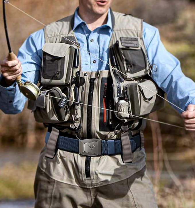 BULLIANT Men Belt 2 Pack,Nylon Web Holster Belt Stretch for Gift Men Outdoor Work Sports Hunting Hiking,Quick Release