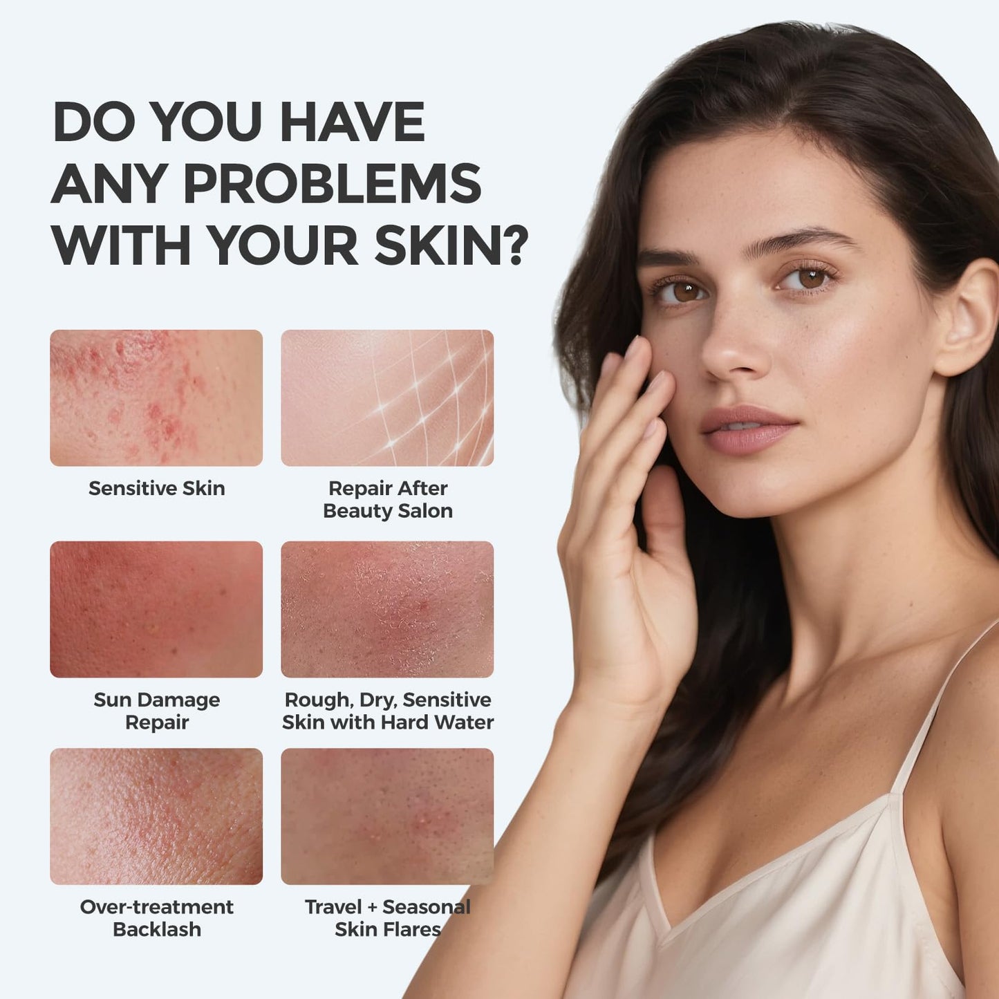 SKINERSE Intensive Repair Serum, 15%Hyaluronic Acid for Sensitive Skin Anti Aging Ultra Hydrating Serum for Face Calming Barrier Repair Redness Relief with Ceramides Centella 30Vials Daily Travel Care