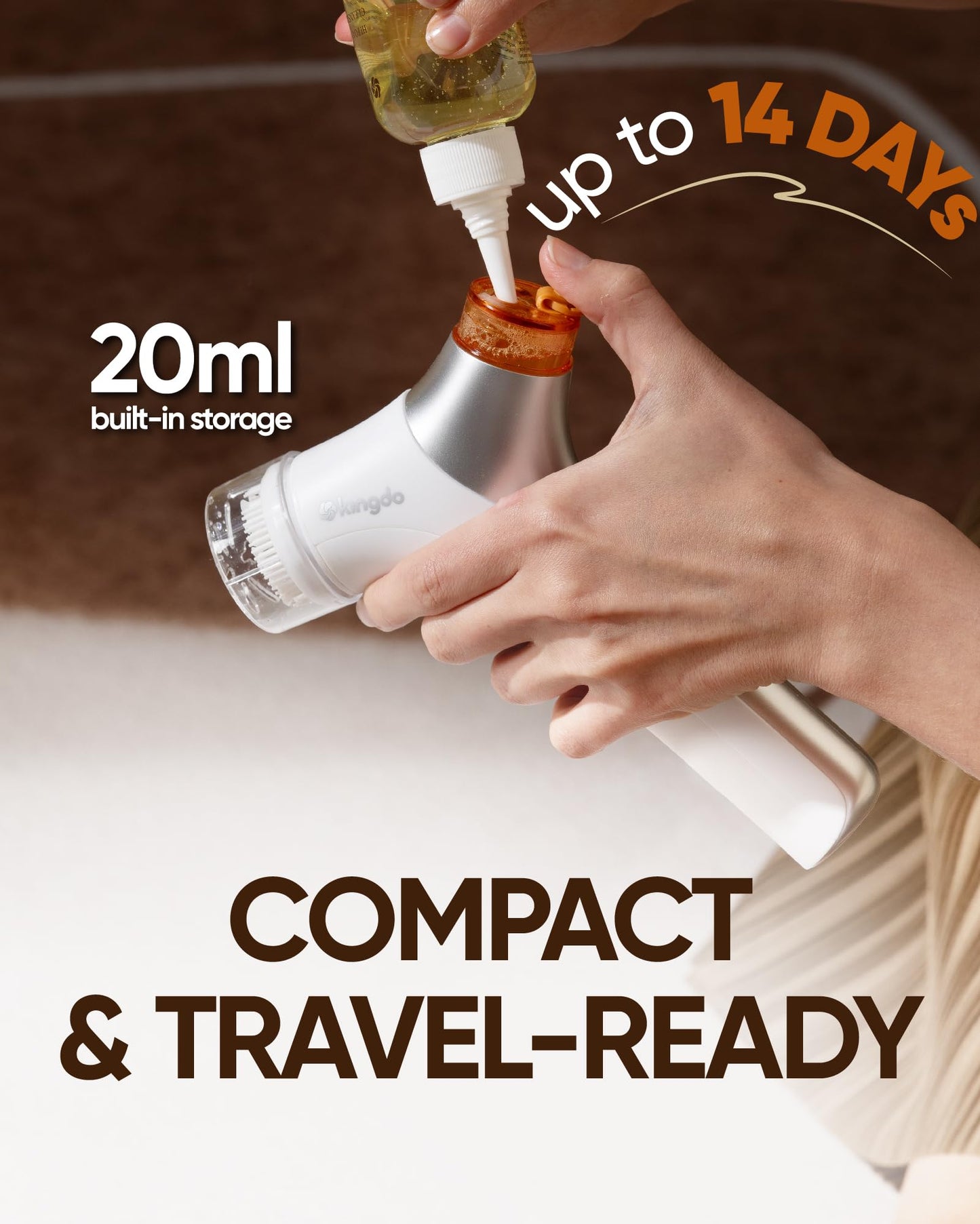 kingdo 2-in-1 Face Scrubber & Makeup Remover Device, Smart Automatic Foaming Facial Cleansing Brush Exfoliator with Face Cleanser for Deep Cleansing & Exfoliating & Removing Makeup Skin Care