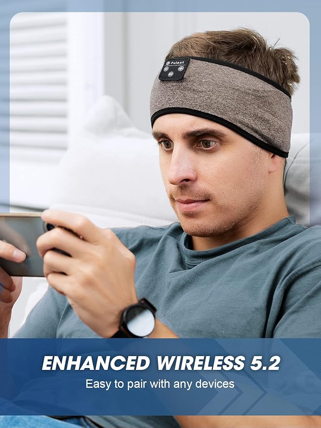 Sleep-Headphones-Bluetooth-Sleeping-Headband - Sleeping Headphones for Side Sleeper, Elastic Music Band Cozy ASMR Wireless Eye Mask Valentines Day Gifts for Her Him Wife Husband Women Men