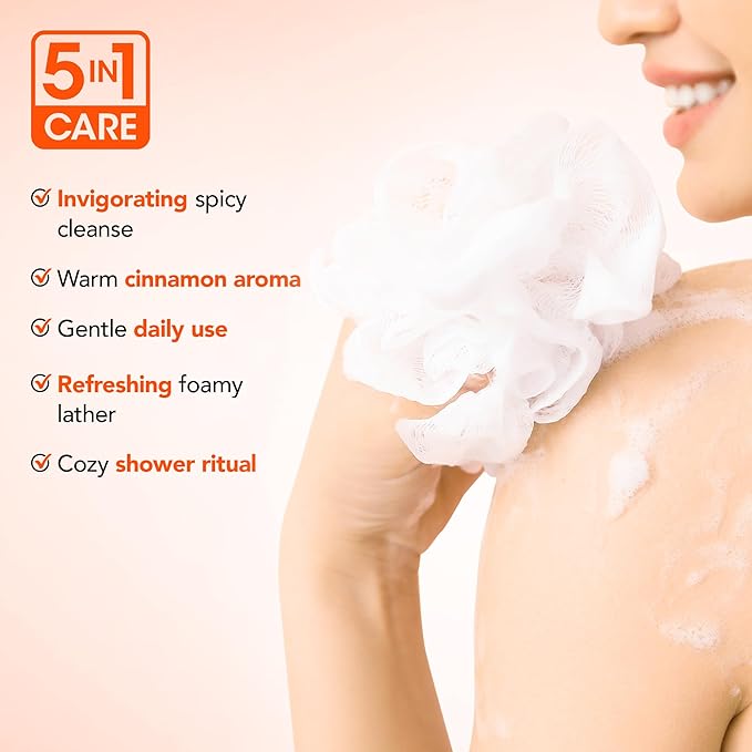 Botanic Hearth Cinnamon Body Wash | Invigorating Shower Gel with Natural Cinnamon Extract | 5-in-1 Care Formula | Paraben & Sulphate Free | Gentle Hydrating Body Cleanser for All Skin Types | 16 fl oz