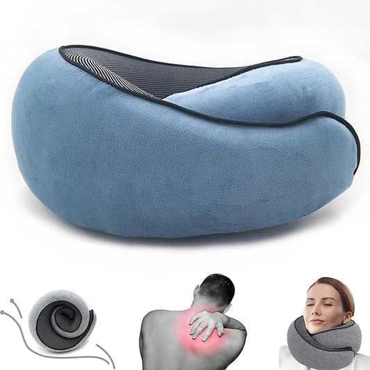 Outney™ Travel Neck Pillow, 2025 Travel Pillow for Airplanes, 100% Pure Memory Foam, Full Neck Surround Pillows for Traveling Flight Sleeping, Portable Travel Essentials (Peacock Blue)
