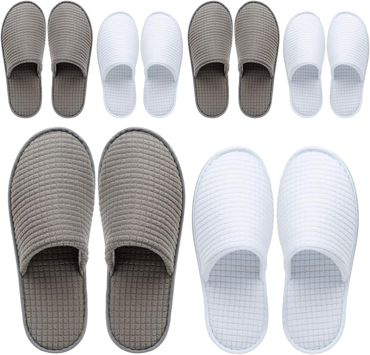6-10 Pairs Spa Slippers, Non Slip Disposable Slippers For Guest, Washable Reusable, Which Can Be Used As Women Men, House, Indoor, Bathroom, Bedroom, Hotel, Bride Slippers