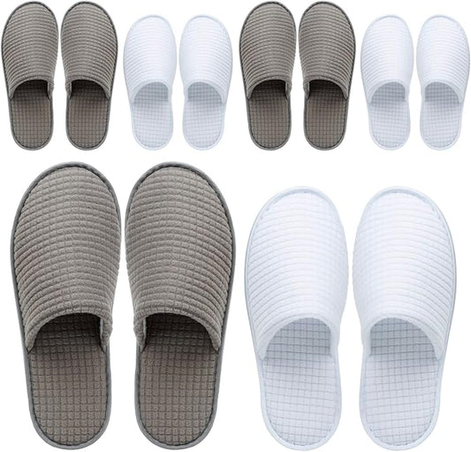 6-10 Pairs Spa Slippers, Non Slip Disposable Slippers For Guest, Washable Reusable, Which Can Be Used As Women Men, House, Indoor, Bathroom, Bedroom, Hotel, Bride Slippers