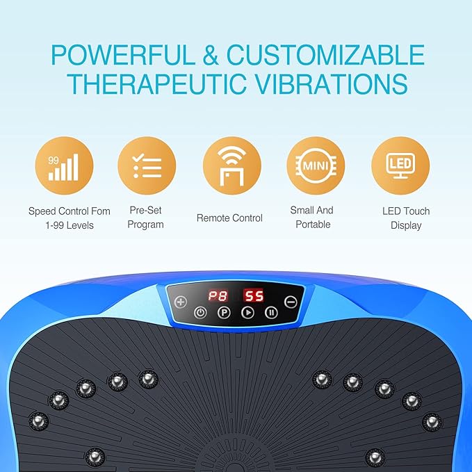 AXV Vibration Plate Exercise Machine Whole Body Workout Vibrate Fitness Platform Lymphatic Drainage Machine for Weight Loss Shaping Toning Wellness Home Gyms Workout