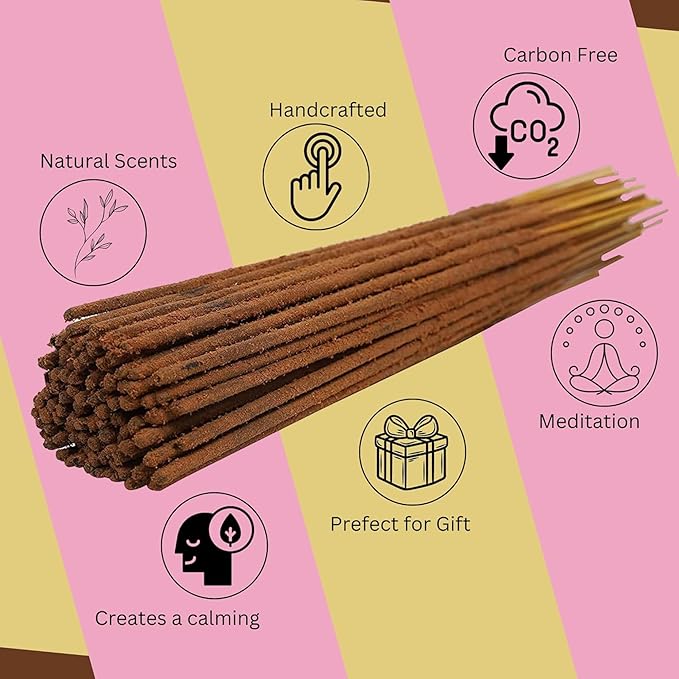 Bless-Frankincense-and-Myrrh 100%-Natural-Handmade-Hand-Dipped-Incense-Sticks Organic-Chemicals-Charcoal-Free Purification-Relaxation-Positivity-Yoga-Meditation Best-Woods-Scent (80 Sticks (4.20 OZ))