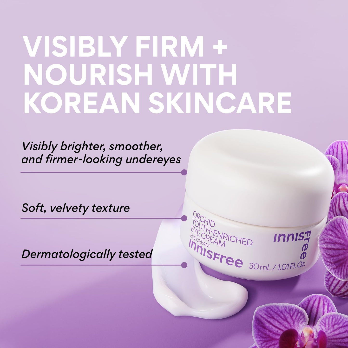 innisfree Orchid Youth-Enriched Eye Cream, Korean Firming Eye Treatment to Smooth Fine Lines