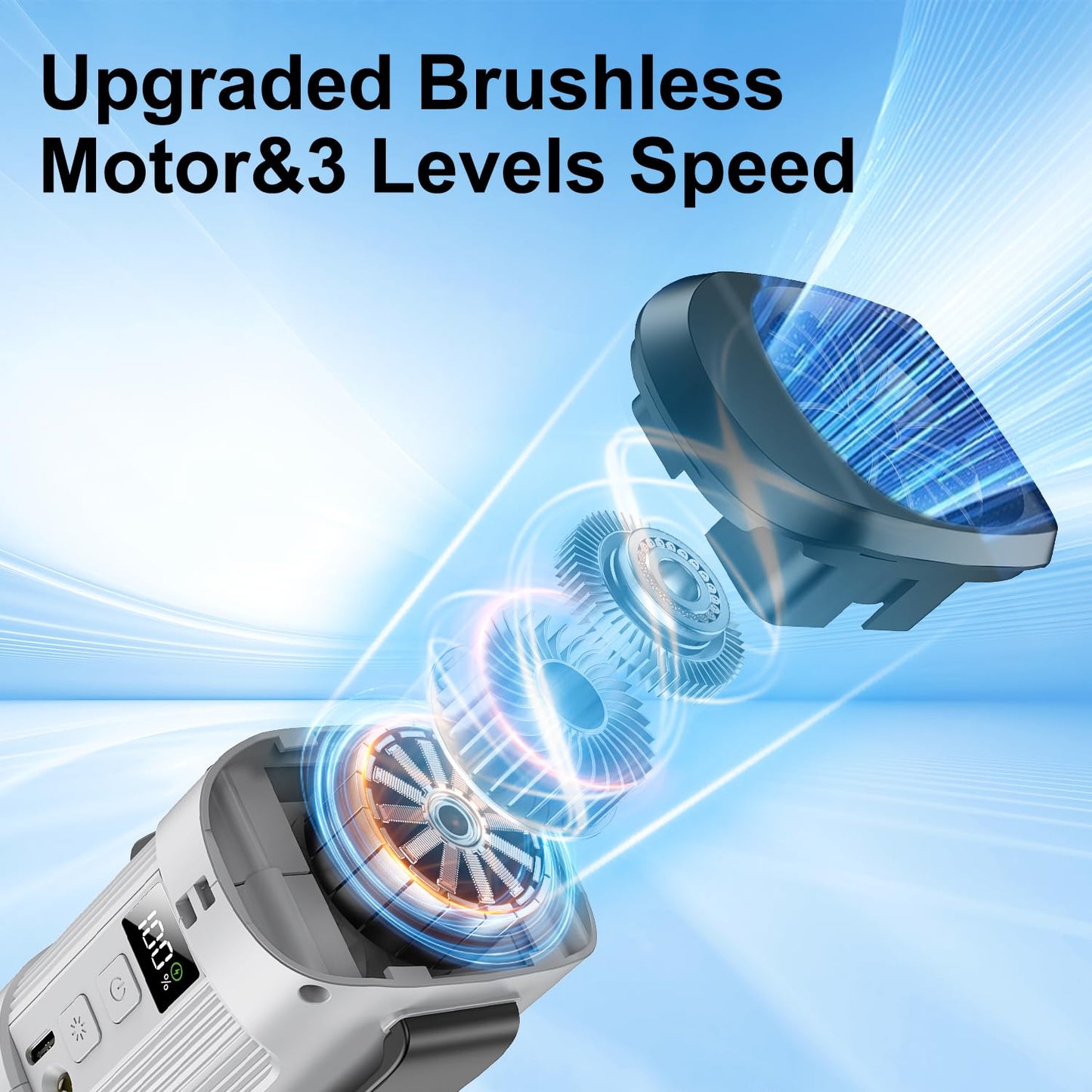 dalicode Portable Waist Fan Clip on Belt Personal Fan, 3-Speed Rechargeable with 24H Battery, Hands-Free Hanging Neck Fan, Wearable Shirt Cooling Fans for Camping, Outdoor, Jobsite