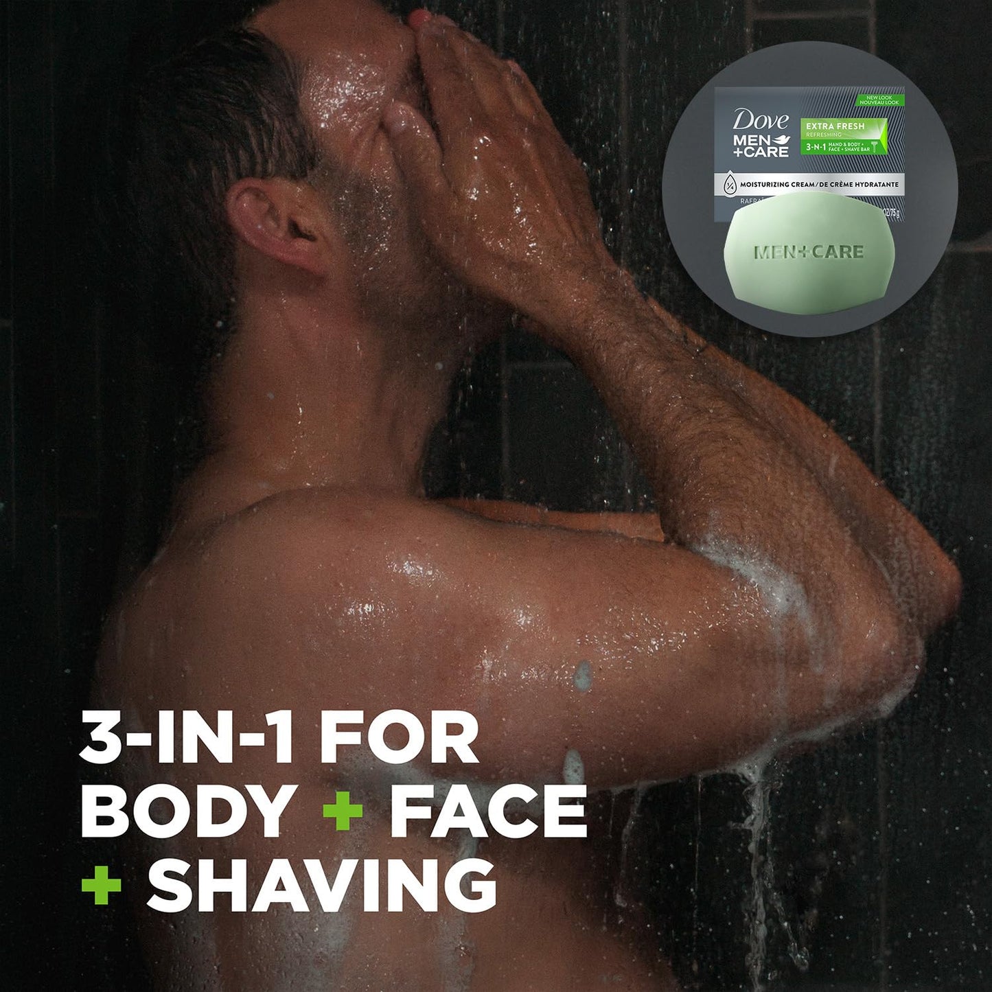 Dove Men+Care Bar Soap and Travel Shampoo Set – Extra Fresh 3-in-1 Cleansing Bar & Fresh + Clean 2-in-1 Shampoo and Conditioner (2 Piece Set)