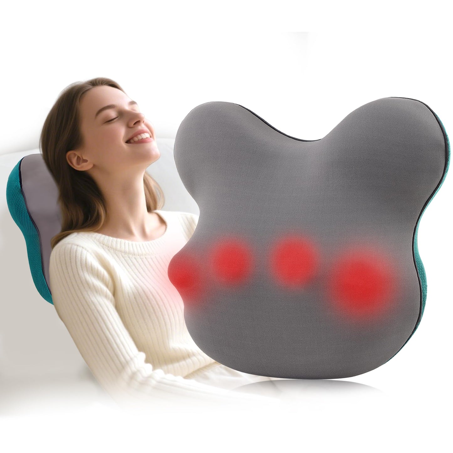 APXPF Back Massager with Heat-Shiatsu Neck Massager for Pain Relief Deep Tissue 3D Kneading Massage for Neck,Lower Back,Shoulder,Leg,Relax Gifts for Women Men Mom Dad,Corded(Green)