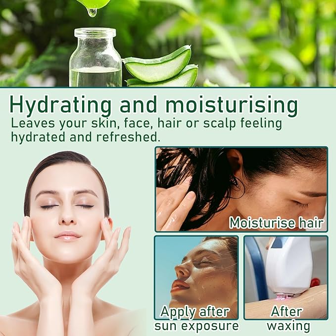 2PCS Aloe Vera Gel for Face & Body,Hydrating Travel Size Pure Aloe Vera Gel Face Moisturizer for All Skin Type,No-sticky Long Lasting Refreshing Moisturizing Fast Absorbing Aloe Cream Gel,8.81 oz