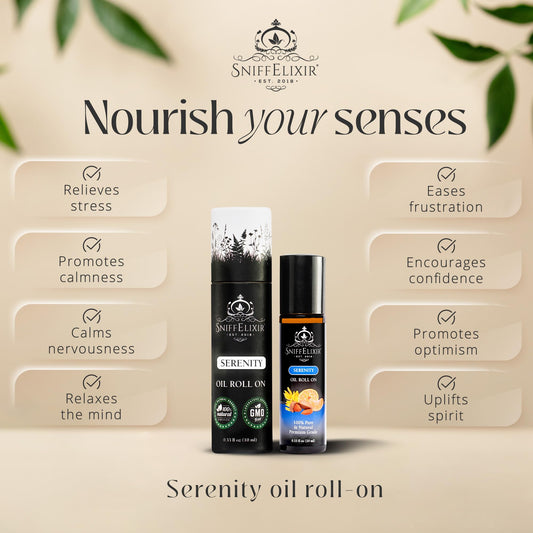 Serenity Essential Oil Roll On 10ml Calm Essential Oil Roller Natural Stress Relief Roll On, Portable Aromatherapy Roll On That Boosts Mood, Reduces Worry - Roll On Aromatherapy Gifts for Women