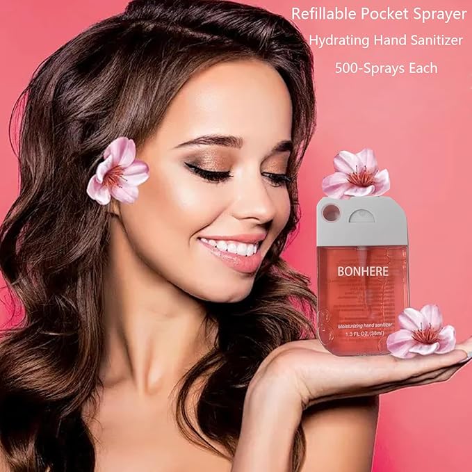 4 Pcs Hydrating Hand Sanitizer Spray, 4 Scents, 5.2 FL. OZ. Portable Sanitizer Spray for Travel Size, 500-Sprays Each Multi-Flavor (4Pcs.)