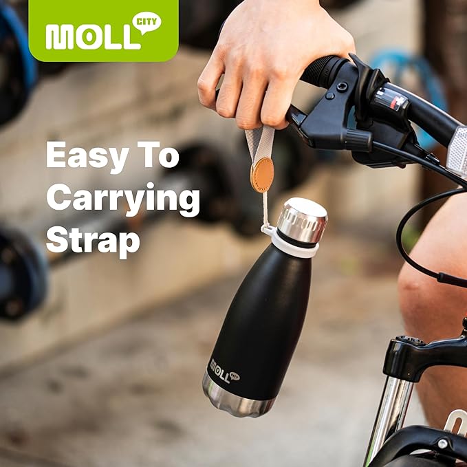 Kids Water Bottle for School-12 oz Stainless Steel Double Wall Vacuum Insulated Sports Water Bottle Reusable Metal Leak Proof Cola Shape Flask for Girls (Sky Blue)