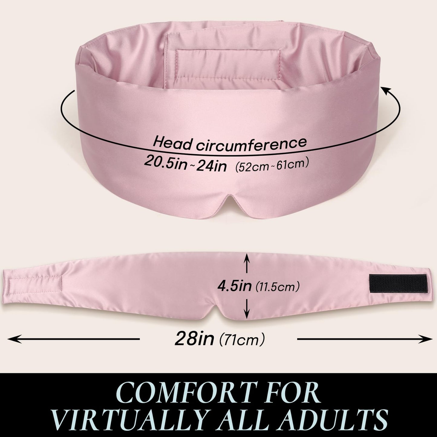 Zenssia Satin Sleep Mask for Women and Men, Lightweight Padded Eye Mask with Adjustable Strap, Comfort Blackout for Travel and Nap - Light Plum