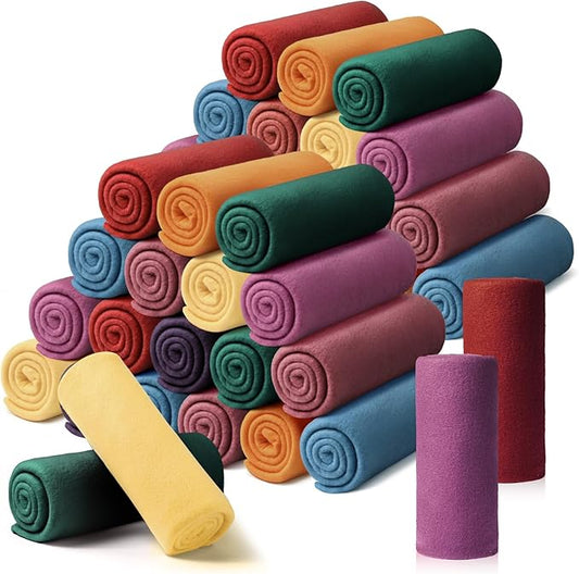Kinlop 40 Packs Fleece Blanket Bulk 60 x 50 Inch Soft Lightweight Fleece Cozy Blanket Warm Throw Plush Pet Throw for Bed Couch Sofa Home Office Wedding Gifts Travel Camping (Modern Color)