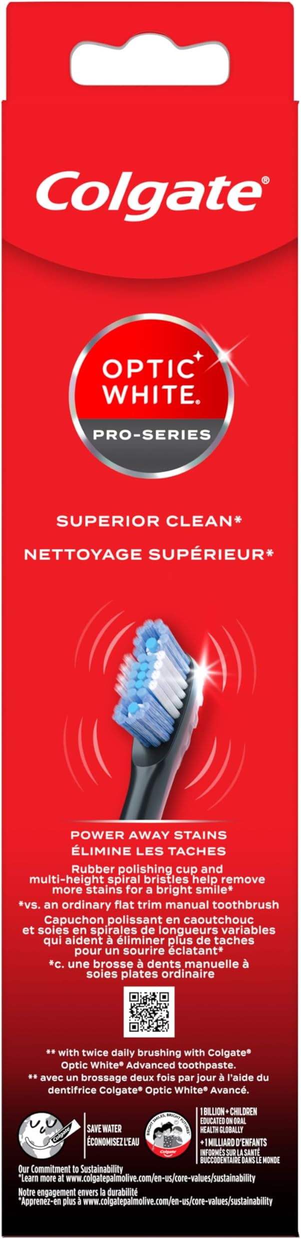 Colgate Optic White Pro-Series Whitening Battery Operated Toothbrush with Timer, Soft, Black