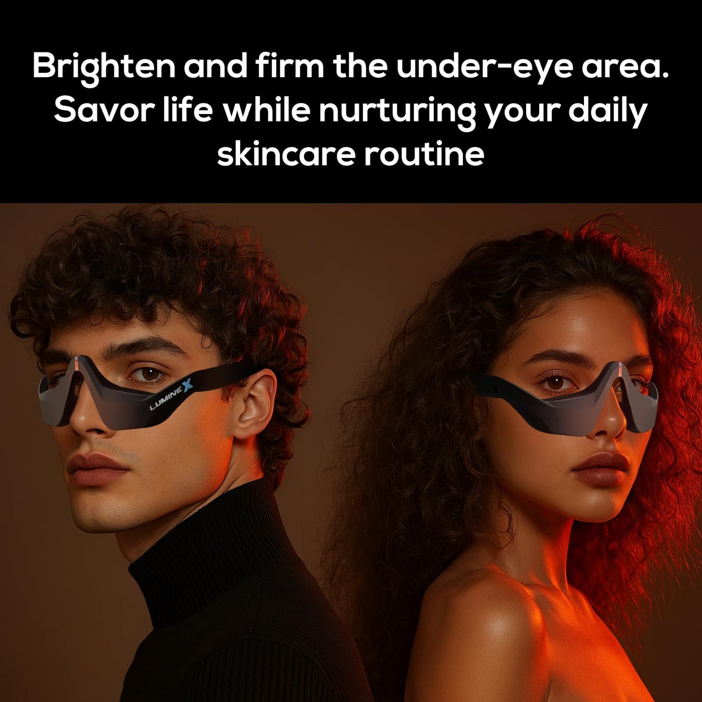 Under-Eye Red Light Therapy Device, & Microcurrent Eye Massager, Puffiness, Eye Bags - Red Light Therapy Glasses for Reducing Wrinkles and Fine Lines