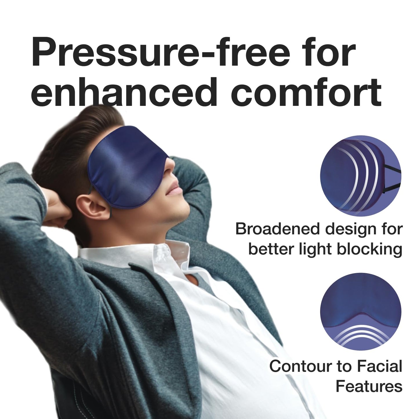 Milasonus Double-Sided Mulberry Silk Eye Mask, Featuring an Adjustable Ear-Hook Design That Won't Disturb Your Hairstyle. Cool, Breathable and Non-stifling, Ideal for Side Sleeping.