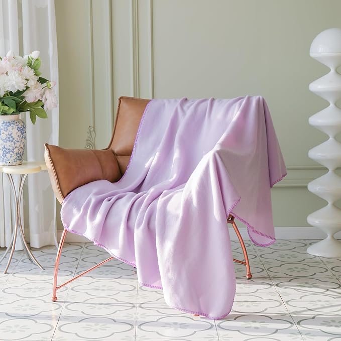 CAI TENG Fleece Throw Blankets Blanket for Couch Bed 50x60 Kids Blanket 6 Pack Warm Fleece Fabric Soft Cozy Travel Blankets & Throws Lightweight Small Wedding Gifts Yard Light Purple