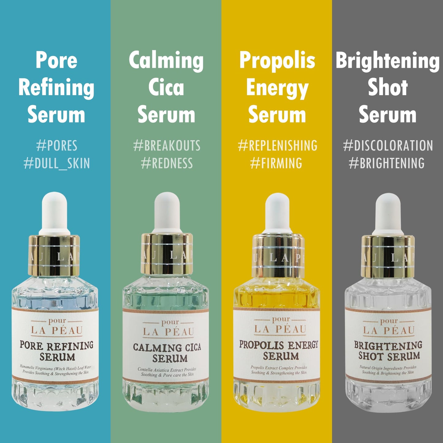 POUR LA PEAU Brightening Shot Serum | Skin Brightening Serum for Face | Organic Face Moisturizer Hyperpigmentation Serum | Hydrating Face Serum for Glowing Skin | Face Brightening Serum (1.01 Fl. Oz)