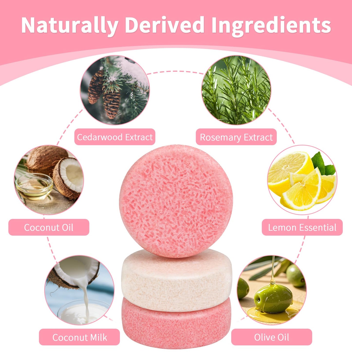 Pubpok Rosemary Shampoo Bars and Conditioner Set for Thinning Hair, Volume Solid Shampoo Bar, Hair Thickening & Regrowth, Coconut Oil Conditioner for Deep Moisturizing, Paraben & Silicone Free