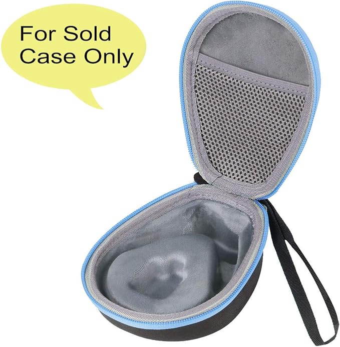 co2CREA Hard Case for SHOKZ New OpenRun Pro 2/1, OpenRun, OpenMove, OpenSwim Pro, OpenSwim, Compatible with All SHOKZ Open-Ear Bone Conduction Sport Headphones, Black Case + Ocean Blue Zipper