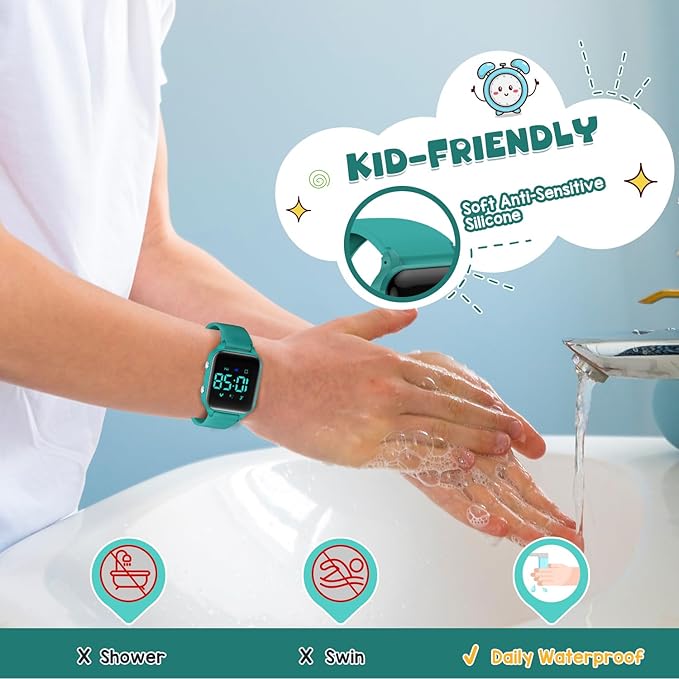 Kids Digital Watches for Boys Girls, Sports Watch with Fitness Tracker, Pedometer, Alarm Clocks, Stopwatch, No App Needed Waterproof Kids Watch, Gift for Teens Student Girls Boys Ages 5-14