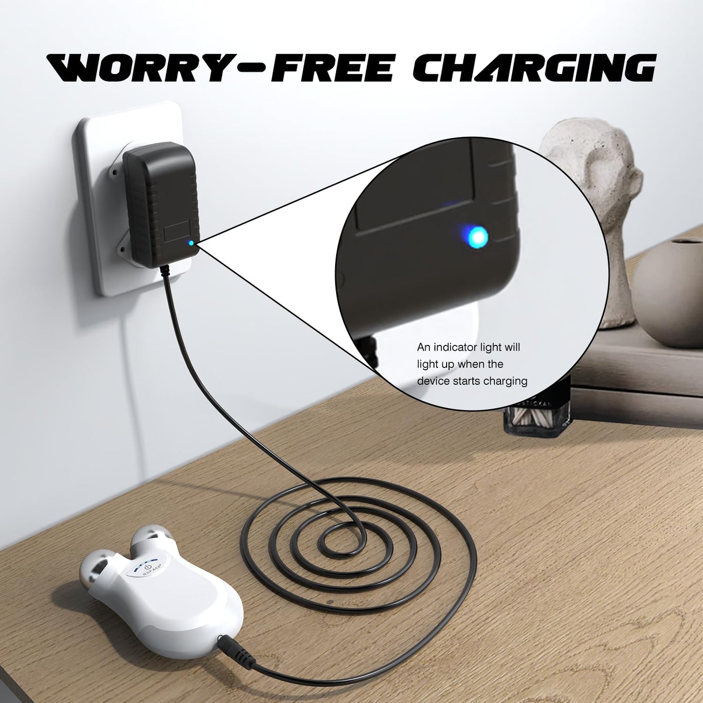 5V Adapter Power Cord for NuFACE Mini Facial Toning Device Pink/White/Green, Facial Toning Device Battery Charger Cable Replacement