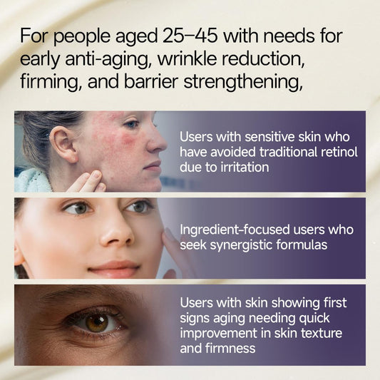 WNP Gentle Retinol Cream for Sensitive Skin, 10×Deep Transdermal Night Cream Anti-Aging Face & Neck Moisturizer with Ceramides, Peptides, Pro-Xylane, Wrinkle Cream for Fine Lines, Firming, Hydrating