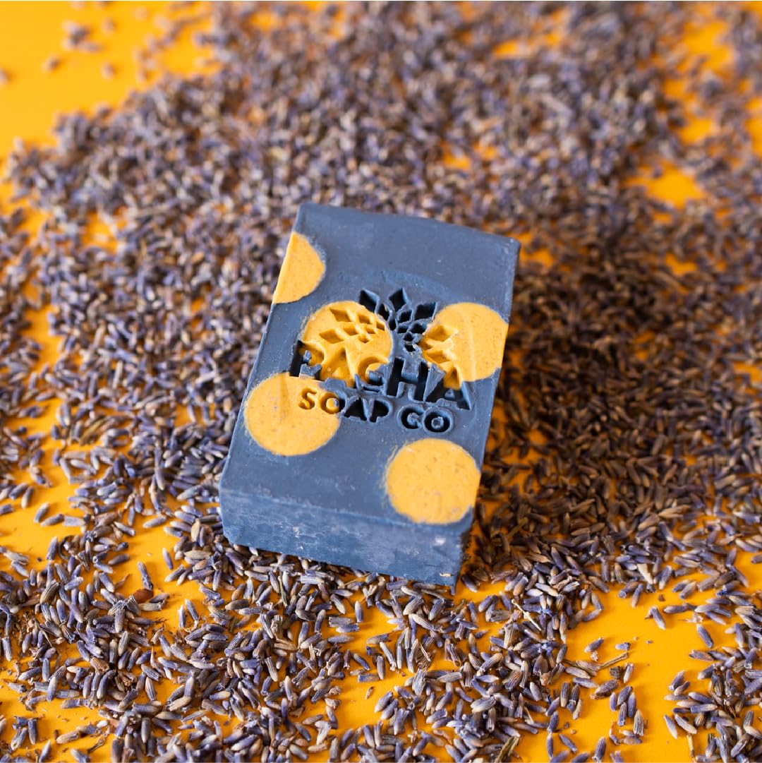 Pacha Soap Co. Bar Soap, Lavender & Blue Tansy, 3-Pack (4 oz ea) - Premium, Handcrafted, Hydrating, Natural Face Wash, Hand Cleanser, Body Wash, Soothing Essential Oils